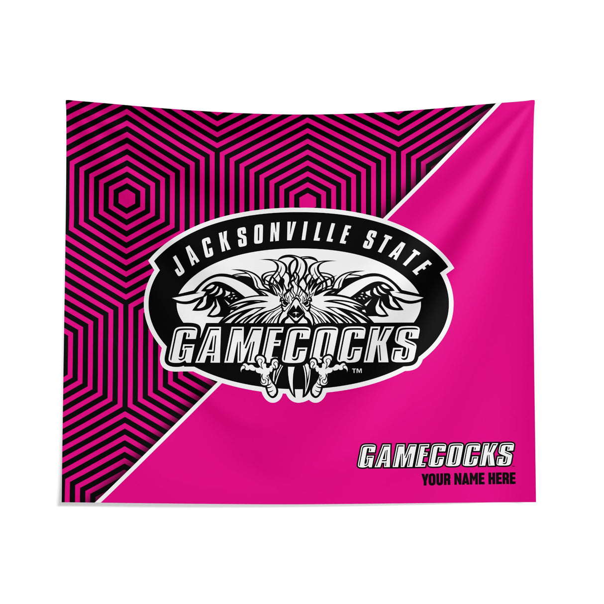 Pixsona Jacksonville State Gamecocks Pink Implosion Tapestry | Personalized | Custom