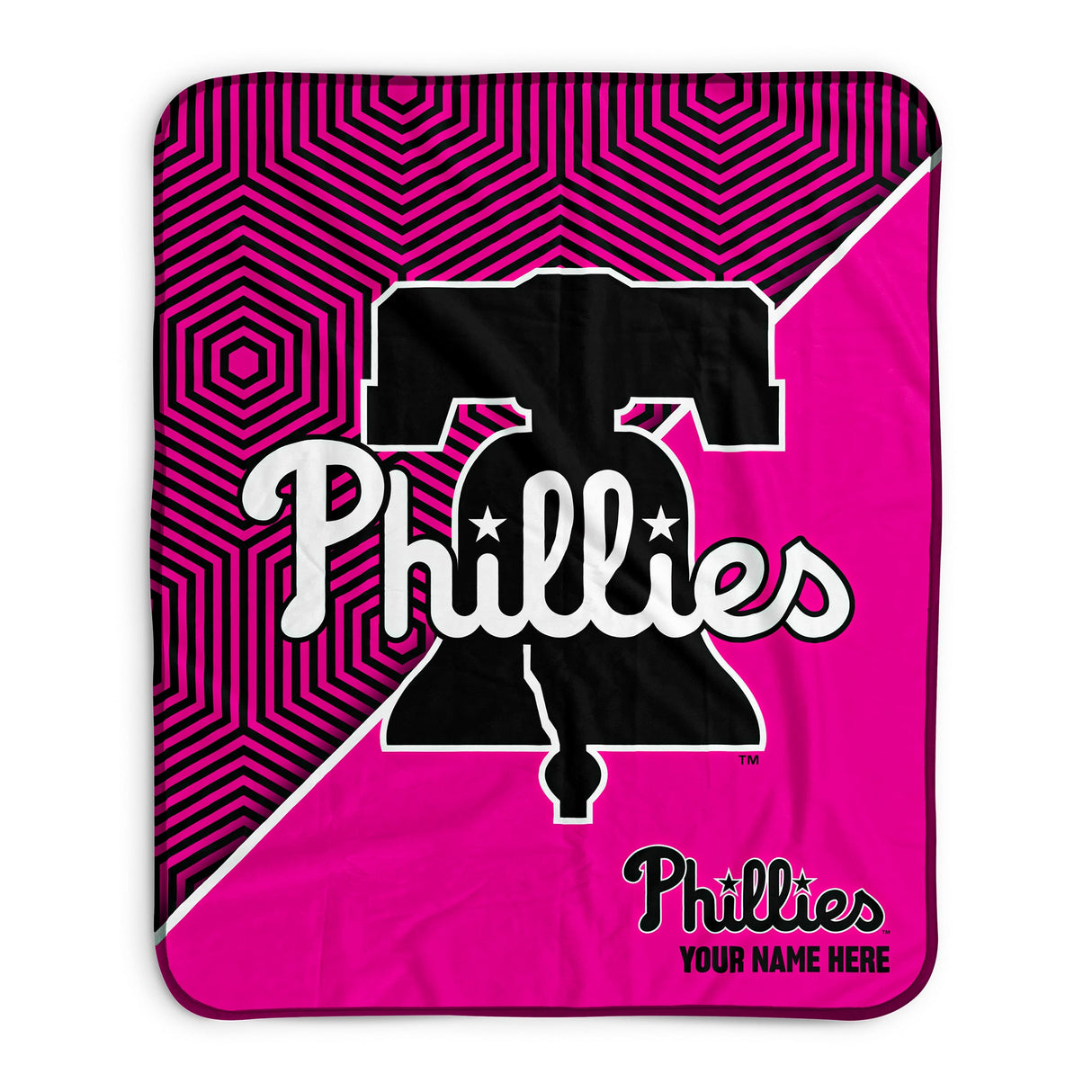 Pixsona Philadelphia Phillies Pink Implosion Pixel Fleece Blanket | Personalized | Custom