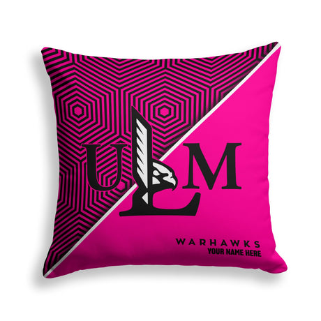 Pixsona Louisiana Monroe Warhawks Pink Implosion Throw Pillow | Personalized | Custom