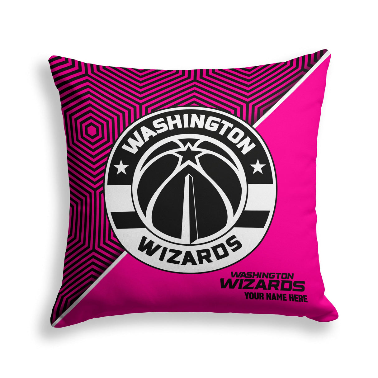 Pixsona Washington Wizards Pink Implosion Throw Pillow | Personalized | Custom