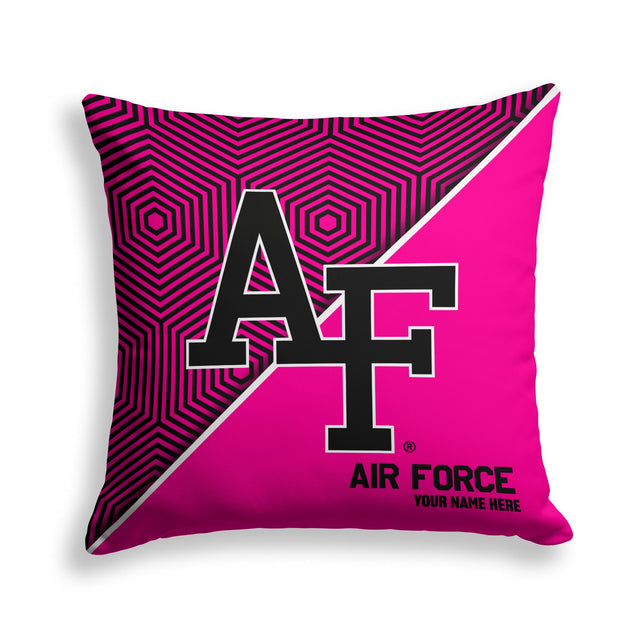 Pixsona Air Force Falcons Pink Implosion Throw Pillow | Personalized | Custom