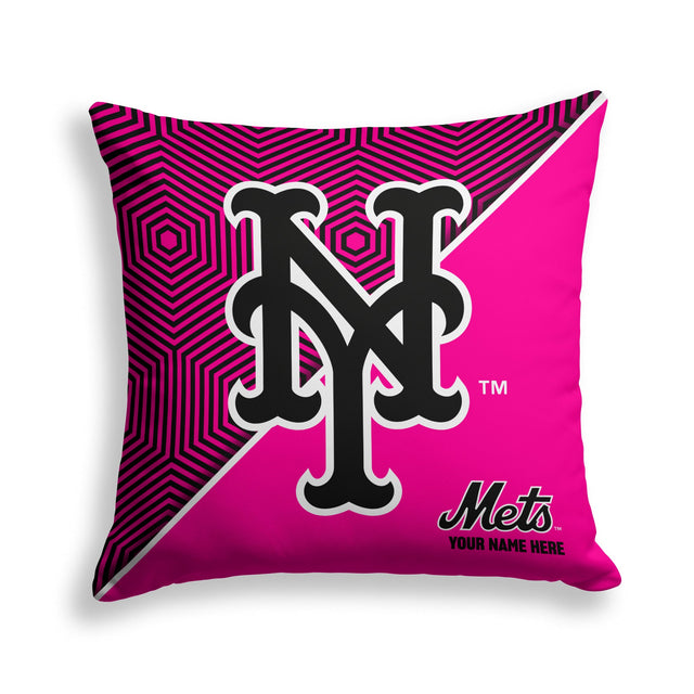 Pixsona New York Mets Pink Implosion Throw Pillow | Personalized | Custom