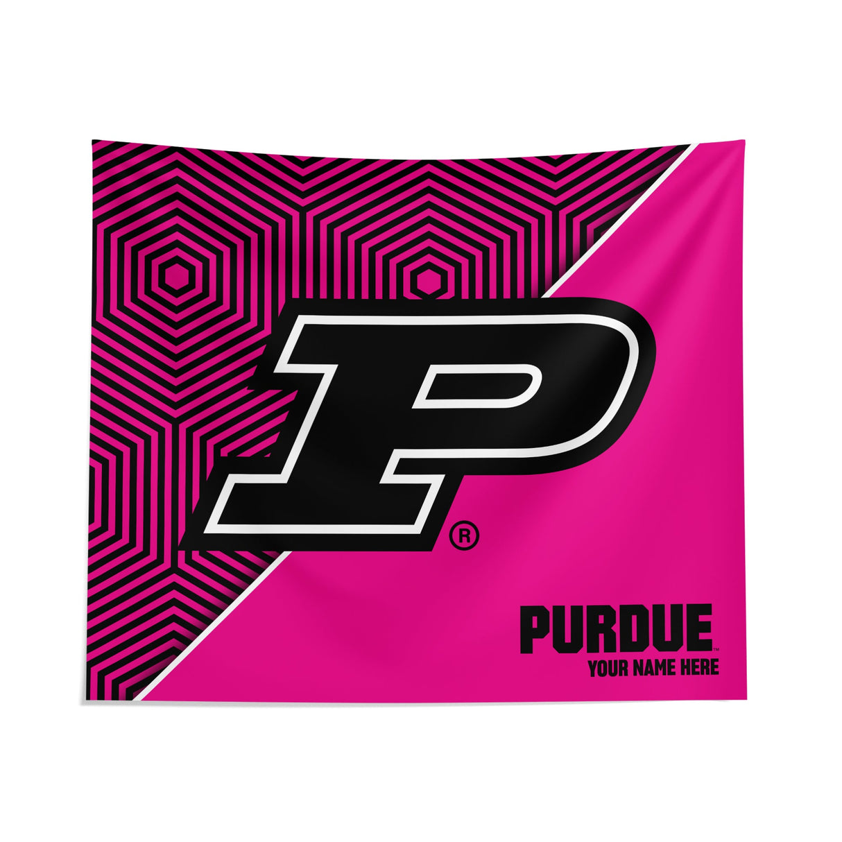 Pixsona Purdue Boilermakers Pink Implosion Tapestry | Personalized | Custom