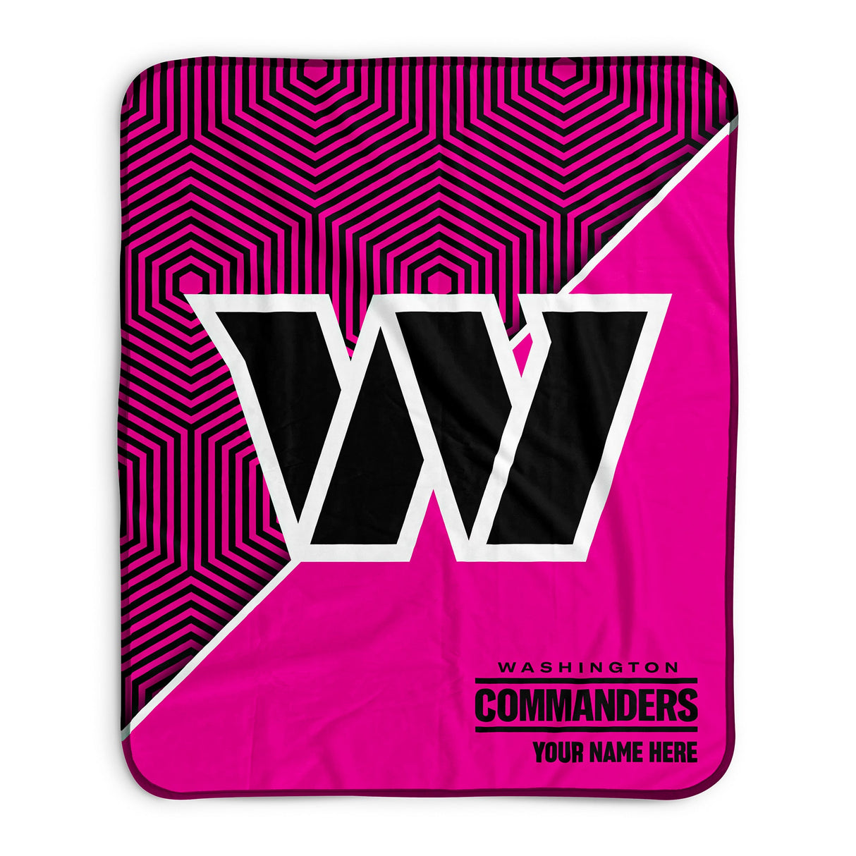 Pixsona Washington Commanders Pink Implosion Pixel Fleece Blanket | Personalized | Custom