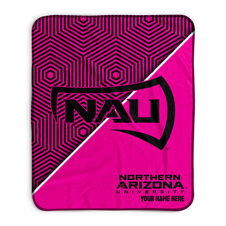 Pixsona Northern Arizona Lumberjacks Pink Implosion Pixel Fleece Blanket | Personalized | Custom