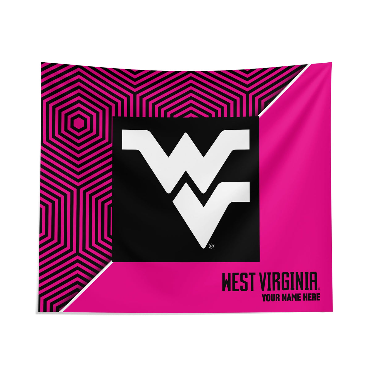 Pixsona West Virginia Mountaineers Pink Implosion Tapestry | Personalized | Custom