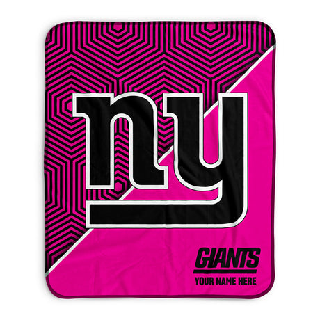 Pixsona New York Giants Pink Implosion Pixel Fleece Blanket | Personalized | Custom