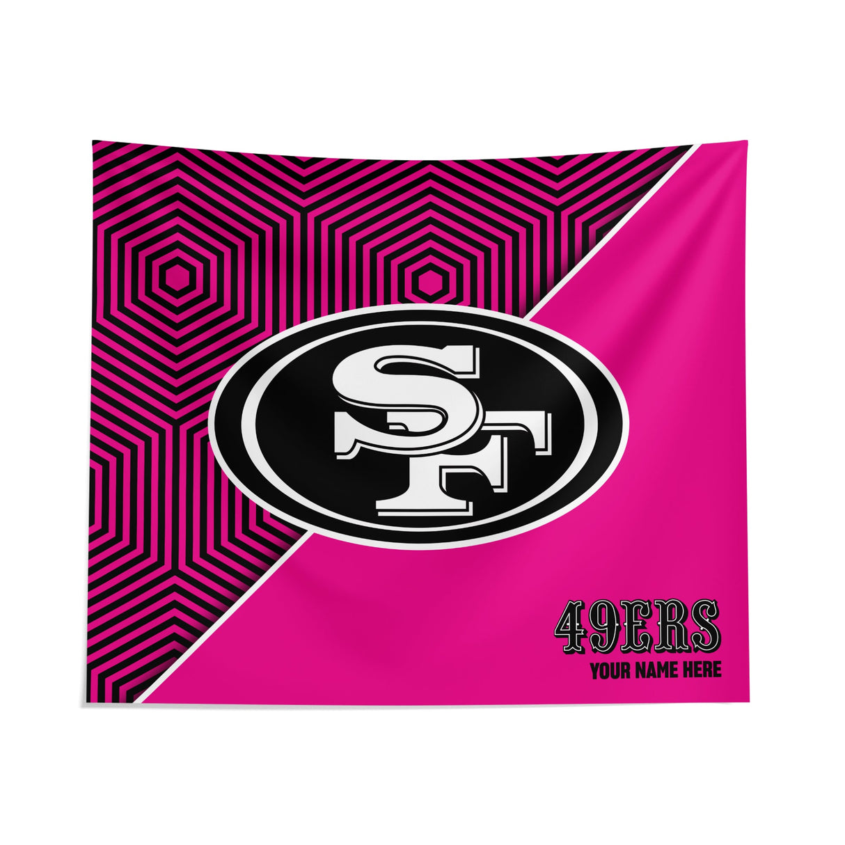 Pixsona San Francisco 49ers Pink Implosion Tapestry | Personalized | Custom