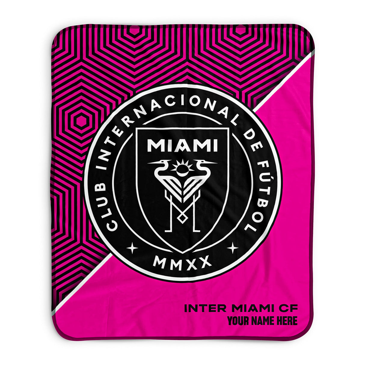 Pixsona Inter Miami CF Pink Implosion Pixel Fleece Blanket | Personalized | Custom