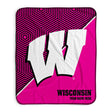 Pixsona Wisconsin Badgers Pink Implosion Pixel Fleece Blanket | Personalized | Custom