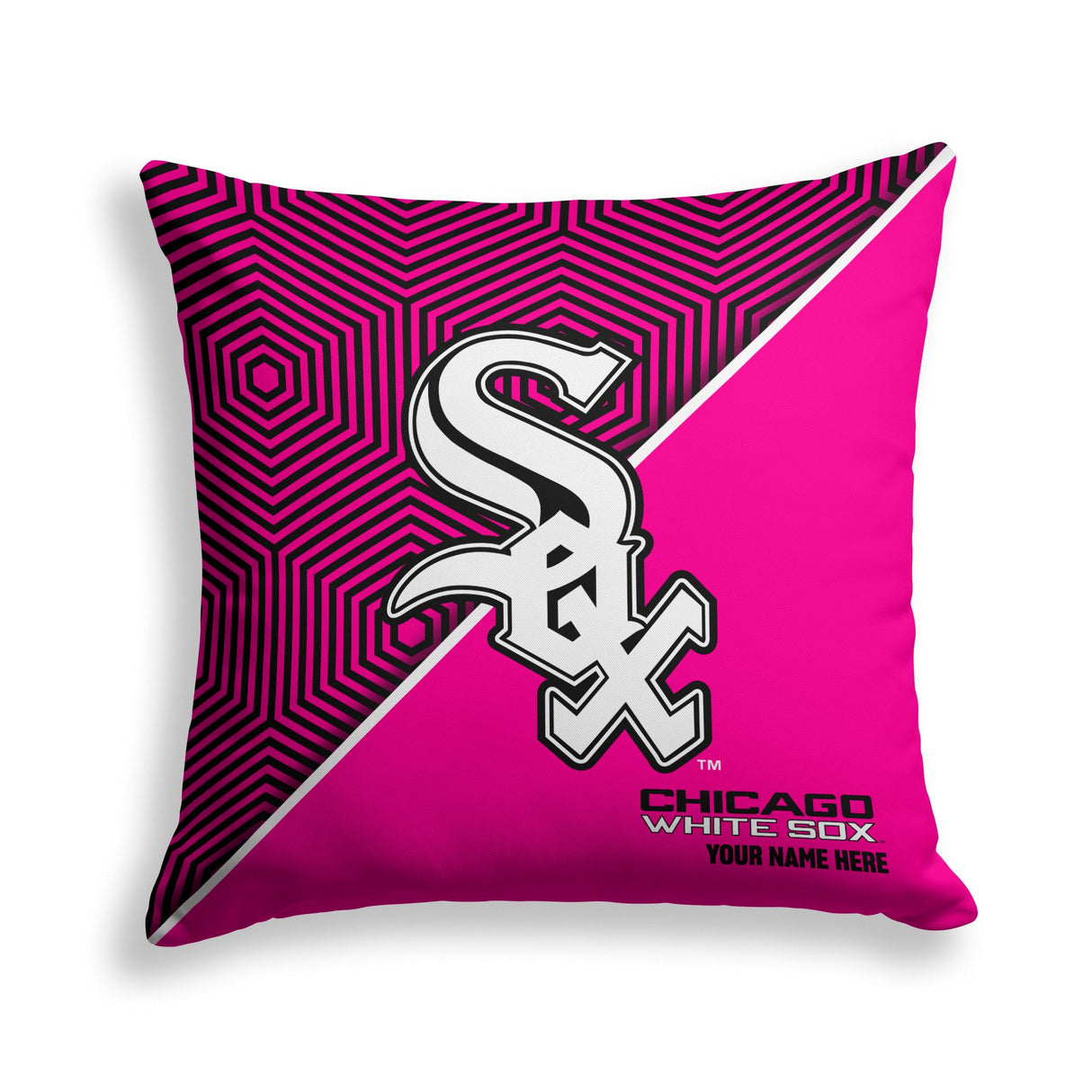 Pixsona Chicago White Sox Pink Implosion Throw Pillow | Personalized | Custom