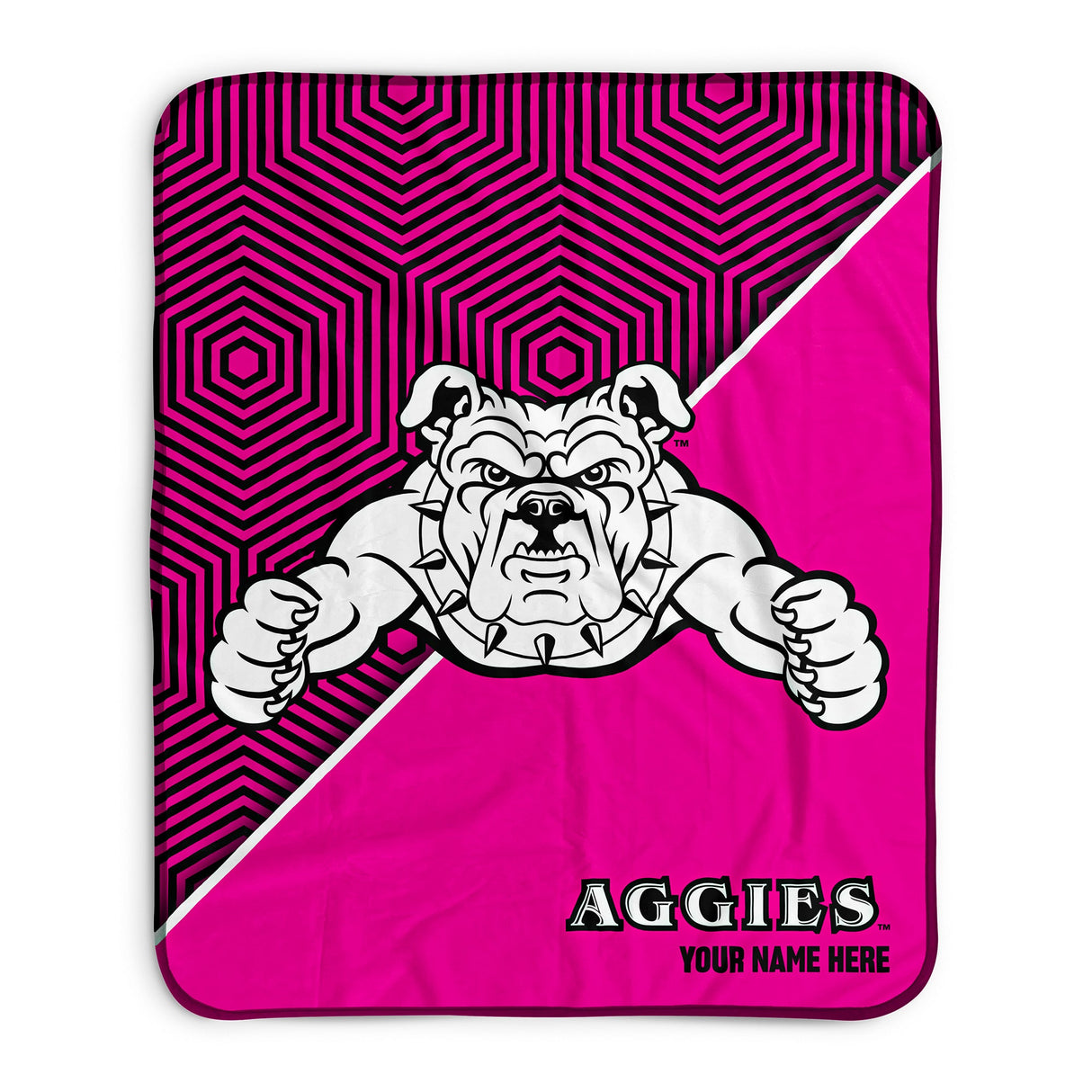 Pixsona North Carolina A&T Aggies Pink Implosion Pixel Fleece Blanket | Personalized | Custom