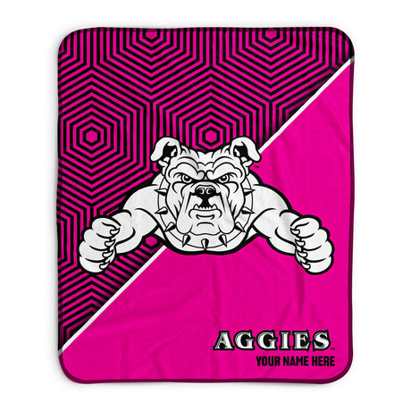 Pixsona North Carolina A&T Aggies Pink Implosion Pixel Fleece Blanket | Personalized | Custom