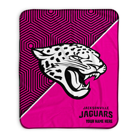 Pixsona Jacksonville Jaguars Pink Implosion Pixel Fleece Blanket | Personalized | Custom