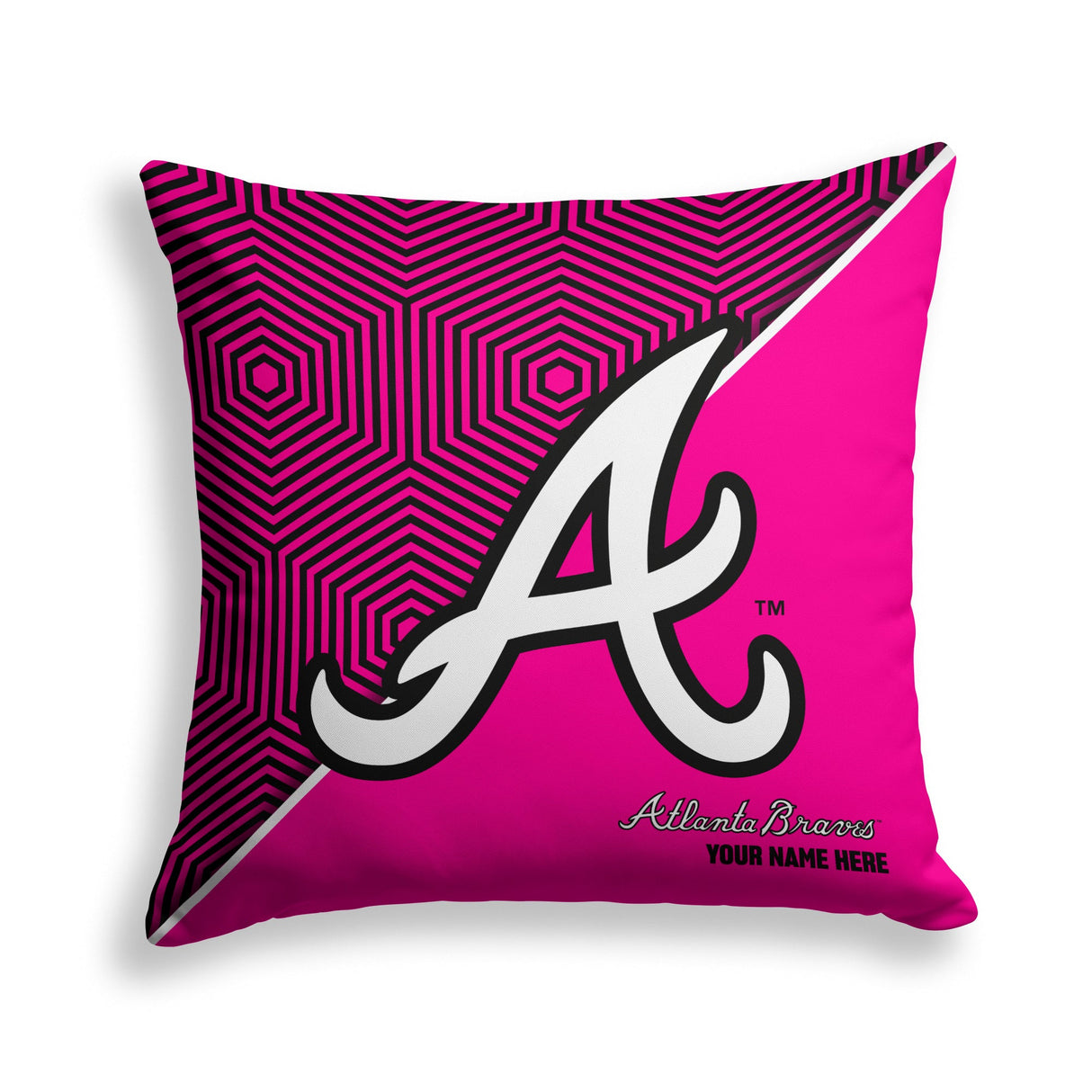 Pixsona Atlanta Braves Pink Implosion Throw Pillow | Personalized | Custom