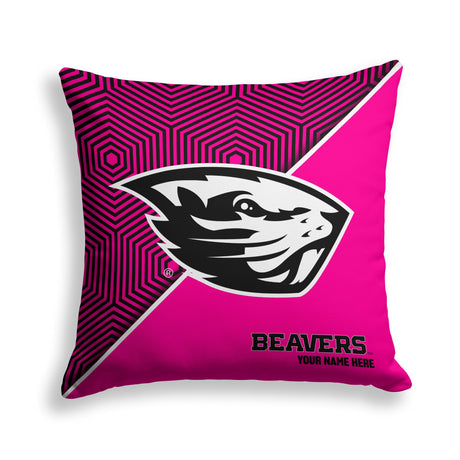 Pixsona Oregon State Beavers Pink Implosion Throw Pillow | Personalized | Custom