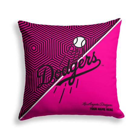 Pixsona Los Angeles Dodgers Pink Implosion Throw Pillow | Personalized | Custom