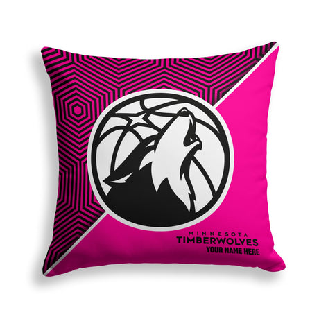 Pixsona Minnesota Timberwolves Pink Implosion Throw Pillow | Personalized | Custom