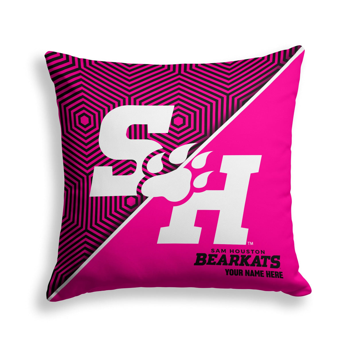 Pixsona Sam Houston Bearkats Pink Implosion Throw Pillow | Personalized | Custom