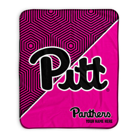 Pixsona Pitt Panthers Pink Implosion Pixel Fleece Blanket | Personalized | Custom