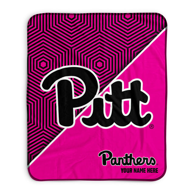 Pixsona Pitt Panthers Pink Implosion Pixel Fleece Blanket | Personalized | Custom