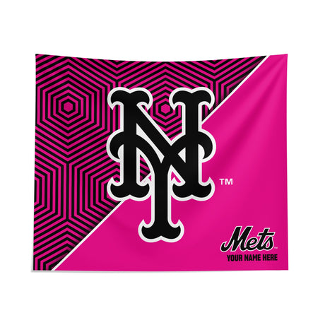 Pixsona New York Mets Pink Implosion Tapestry | Personalized | Custom