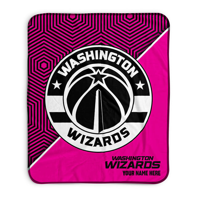 Pixsona Washington Wizards Pink Implosion Pixel Fleece Blanket | Personalized | Custom