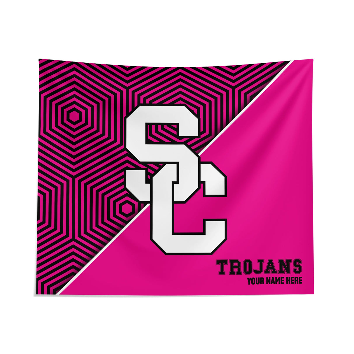 Pixsona USC Trojans Pink Implosion Tapestry | Personalized | Custom