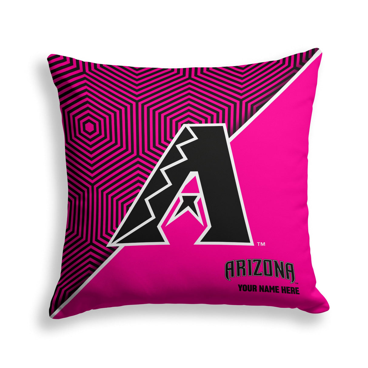 Pixsona Arizona Diamondbacks Pink Implosion Throw Pillow | Personalized | Custom