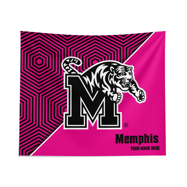 Pixsona Memphis Tigers Pink Implosion Tapestry | Personalized | Custom