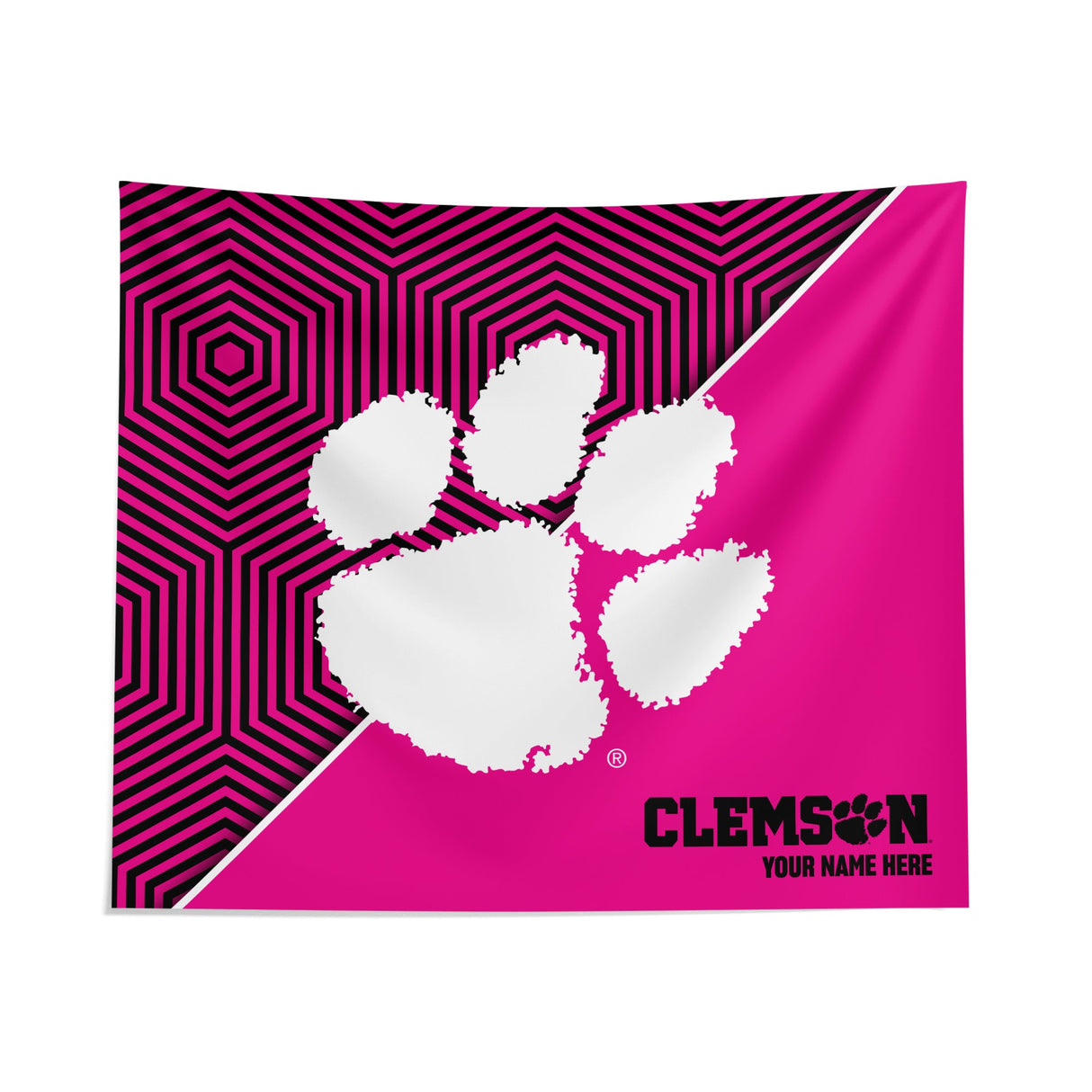 Pixsona Clemson Tigers Pink Implosion Tapestry | Personalized | Custom