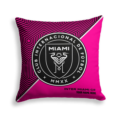 Pixsona Inter Miami CF Pink Implosion Throw Pillow | Personalized | Custom