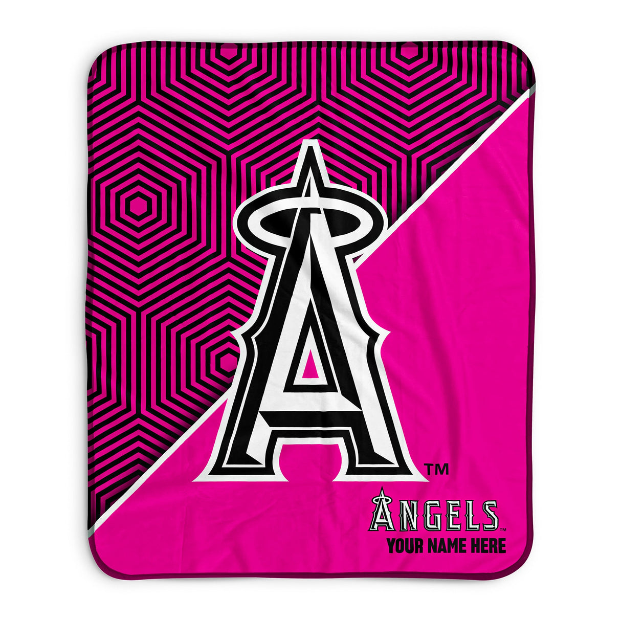 Pixsona Los Angeles Angels Pink Implosion Pixel Fleece Blanket | Personalized | Custom