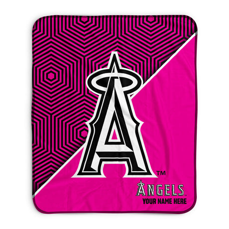 Pixsona Los Angeles Angels Pink Implosion Pixel Fleece Blanket | Personalized | Custom