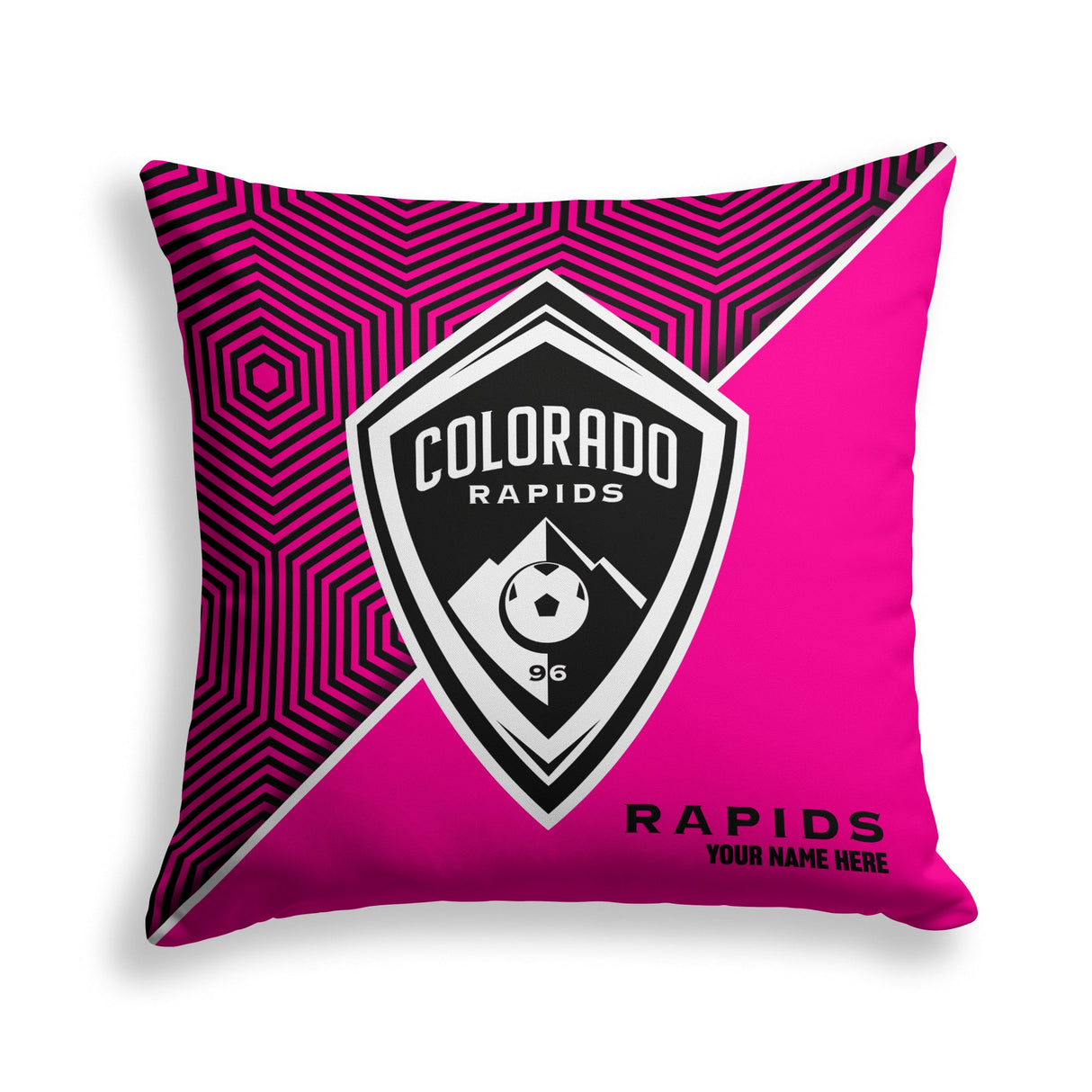 Pixsona Colorado Rapids Pink Implosion Throw Pillow | Personalized | Custom