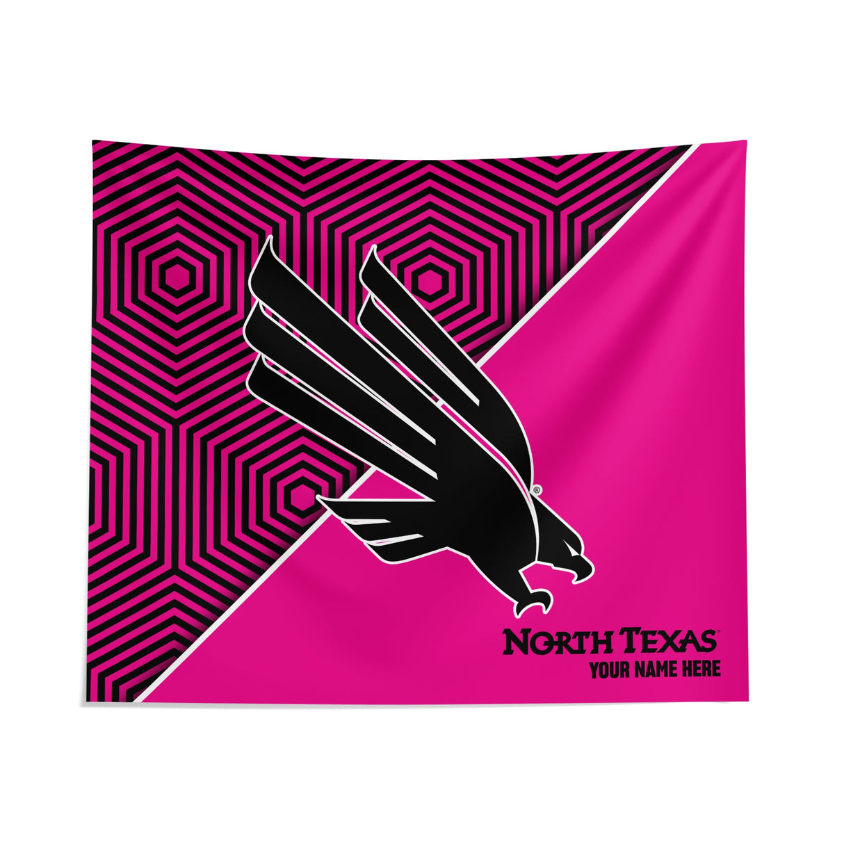 Pixsona North Texas Mean Green Pink Implosion Tapestry | Personalized | Custom