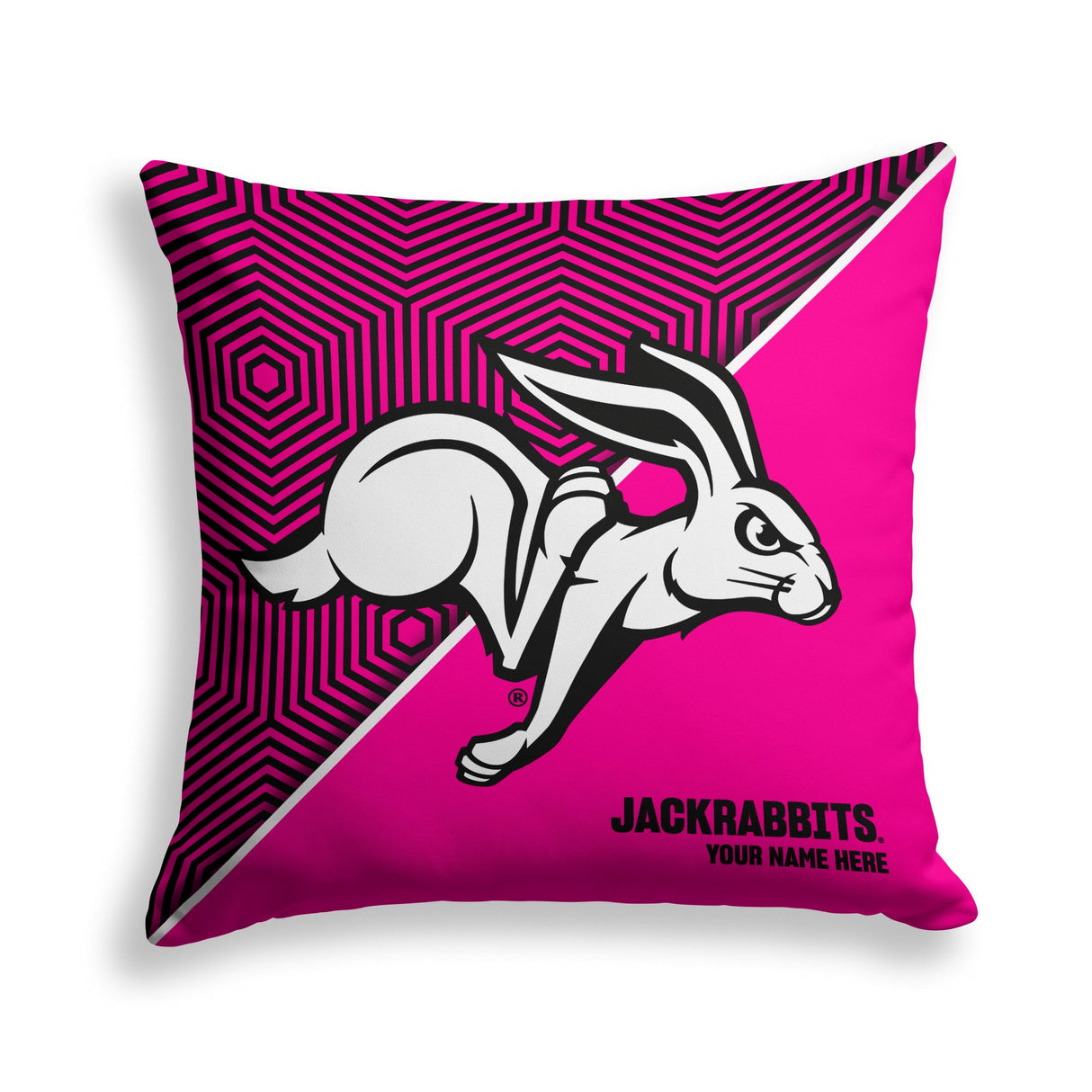 Pixsona South Dakota State Jackrabbits Pink Implosion Throw Pillow | Personalized | Custom