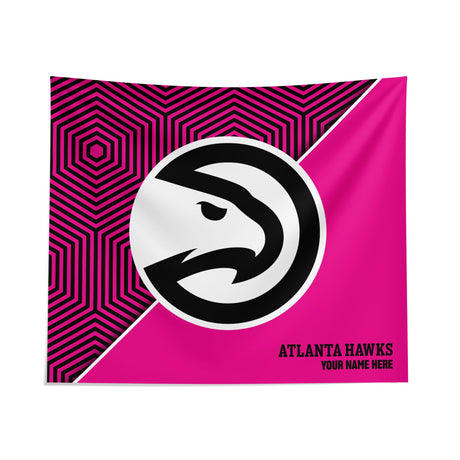 Pixsona Atlanta Hawks Pink Implosion Tapestry | Personalized | Custom