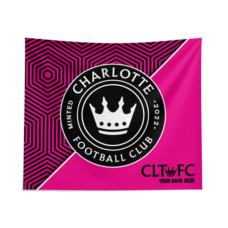 Pixsona Charlotte FC Pink Implosion Tapestry | Personalized | Custom