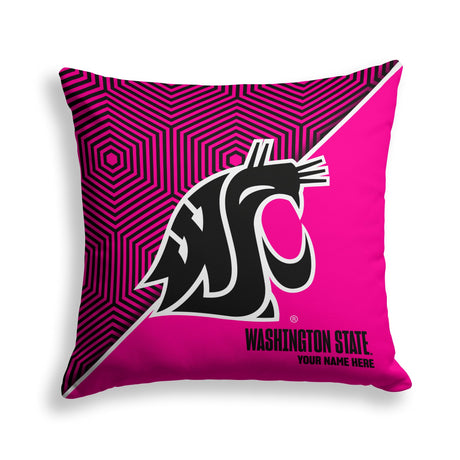 Pixsona Washington State Cougars Pink Implosion Throw Pillow | Personalized | Custom