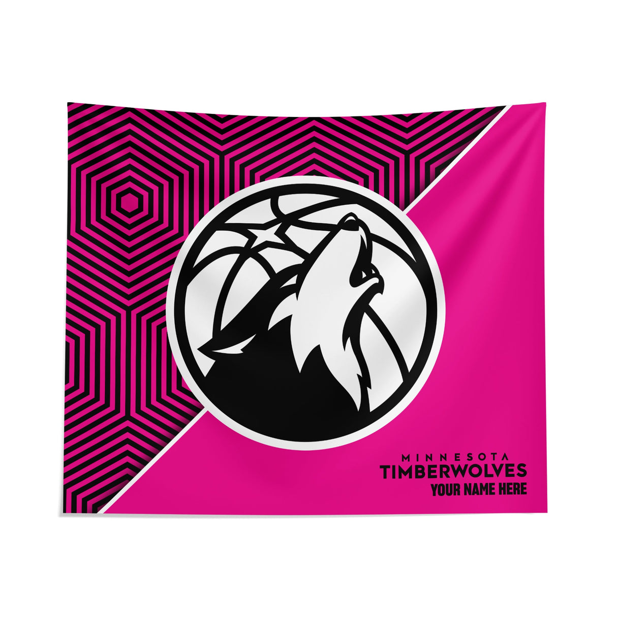 Pixsona Minnesota Timberwolves Pink Implosion Tapestry | Personalized | Custom