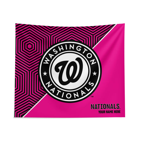 Pixsona Washington Nationals Pink Implosion Tapestry | Personalized | Custom