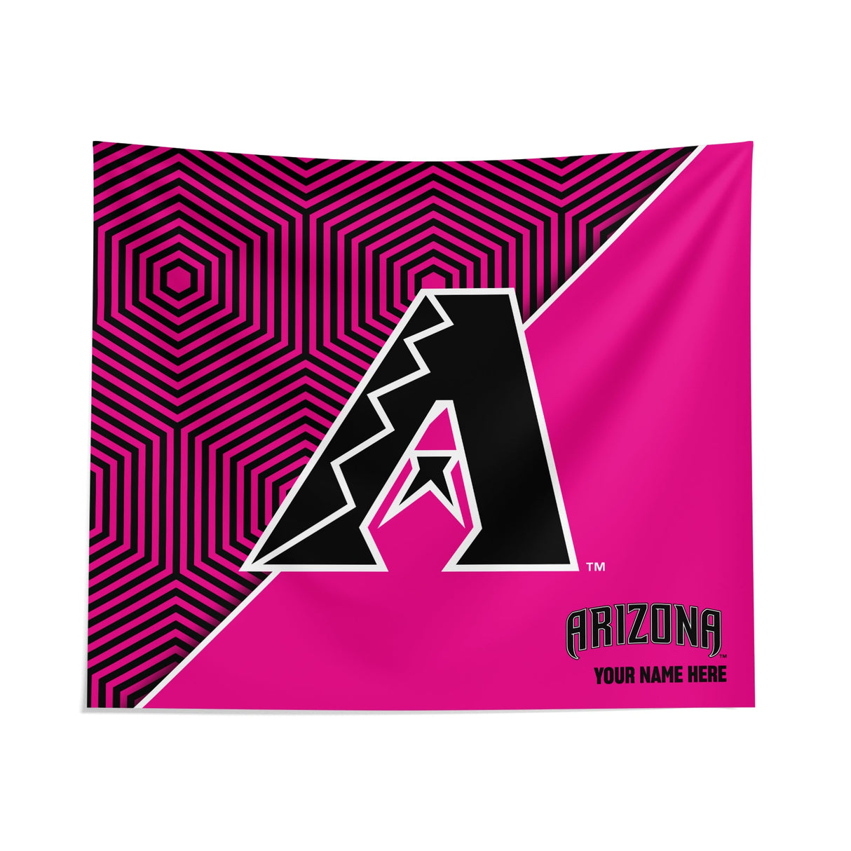 Pixsona Arizona Diamondbacks Pink Implosion Tapestry | Personalized | Custom