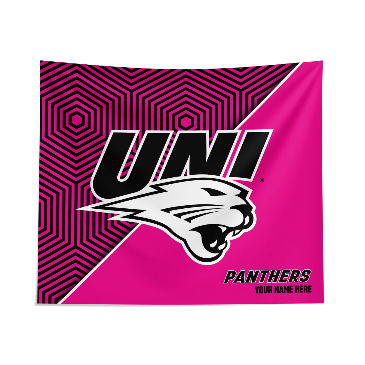 Pixsona Northern Iowa Panthers Pink Implosion Tapestry | Personalized | Custom