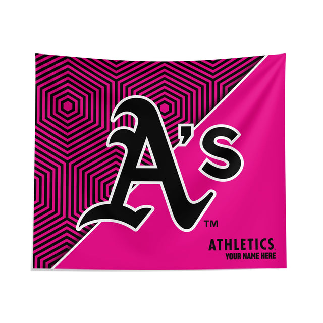 Pixsona Oakland Athletics Pink Implosion Tapestry | Personalized | Custom