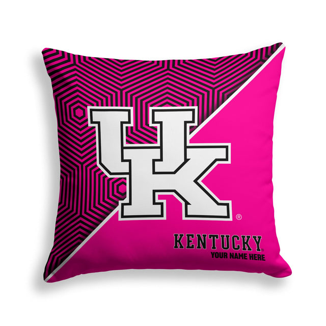 Pixsona Kentucky Wildcats Pink Implosion Throw Pillow | Personalized | Custom