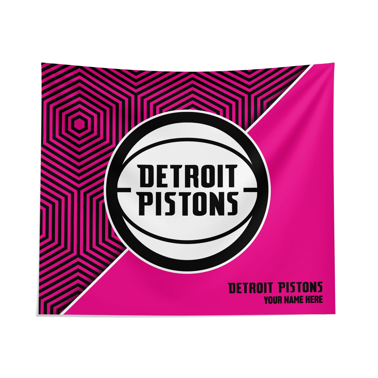 Pixsona Detroit Pistons Pink Implosion Tapestry | Personalized | Custom