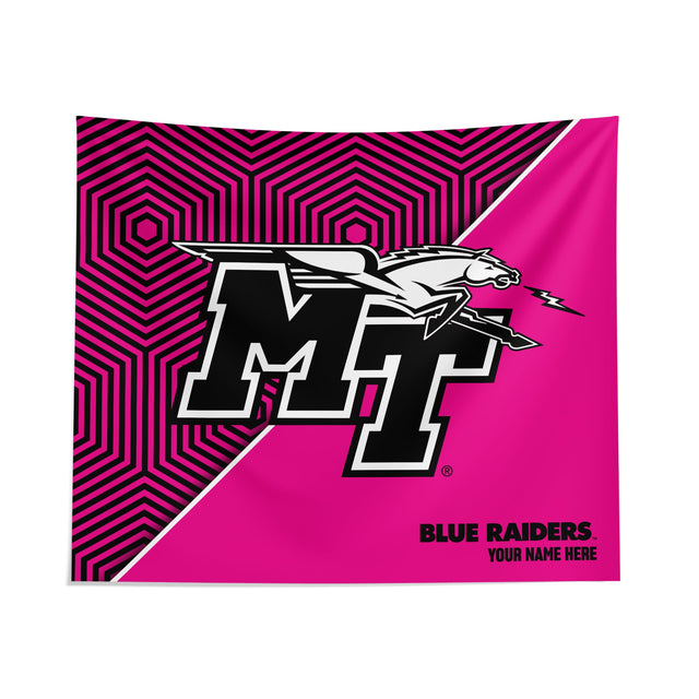 Pixsona Middle Tennessee State Blue Raiders Pink Implosion Tapestry | Personalized | Custom