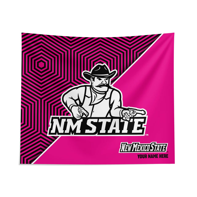 Pixsona New Mexico State Aggies Pink Implosion Tapestry | Personalized | Custom