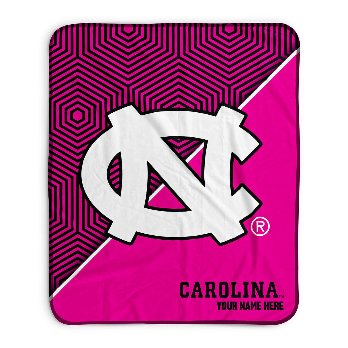 Pixsona North Carolina Tar Heels Pink Implosion Pixel Fleece Blanket | Personalized | Custom